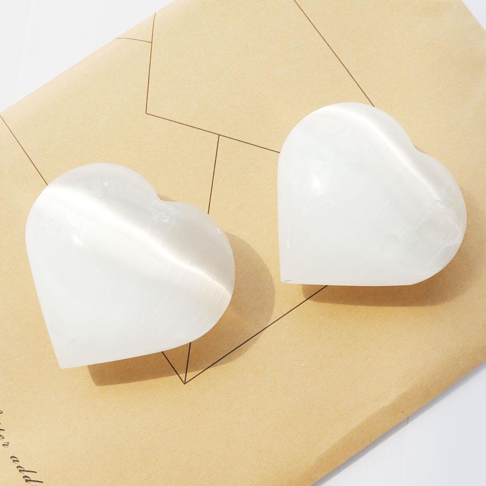 Natural Polished White Selenite Carved Heart Crystal wholesale suppliers