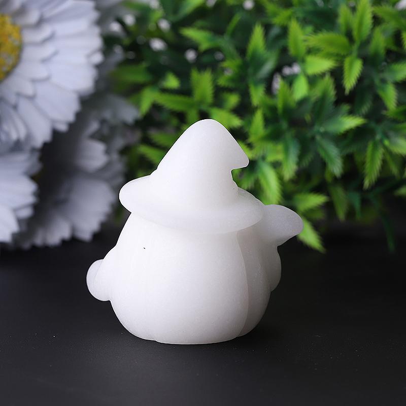 2.2" White Jade Pumpkin Ghost Crystal Carvings for Halloween Crystal wholesale suppliers