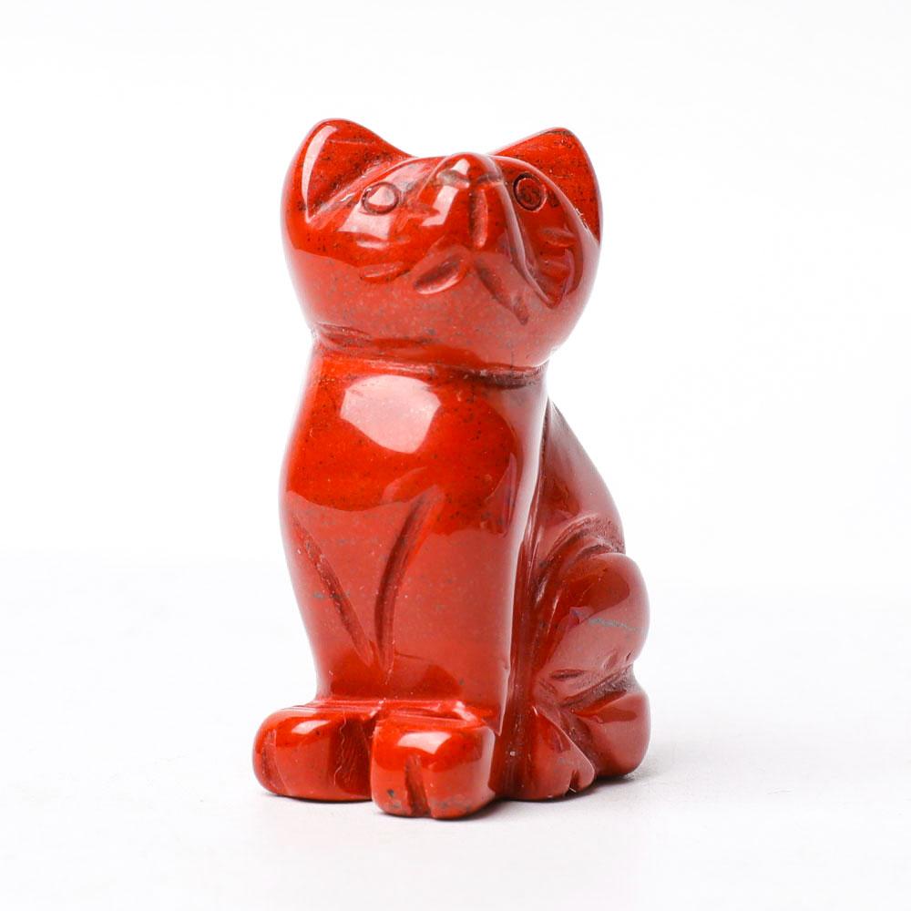 1.5" Red Jasper Cat Figurine Crystal Carvings Crystal wholesale suppliers