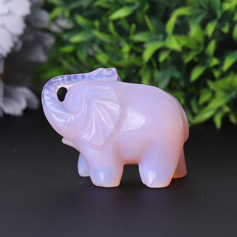 3" Pink Opalite Elephant Crystal Carvings Crystal wholesale suppliers