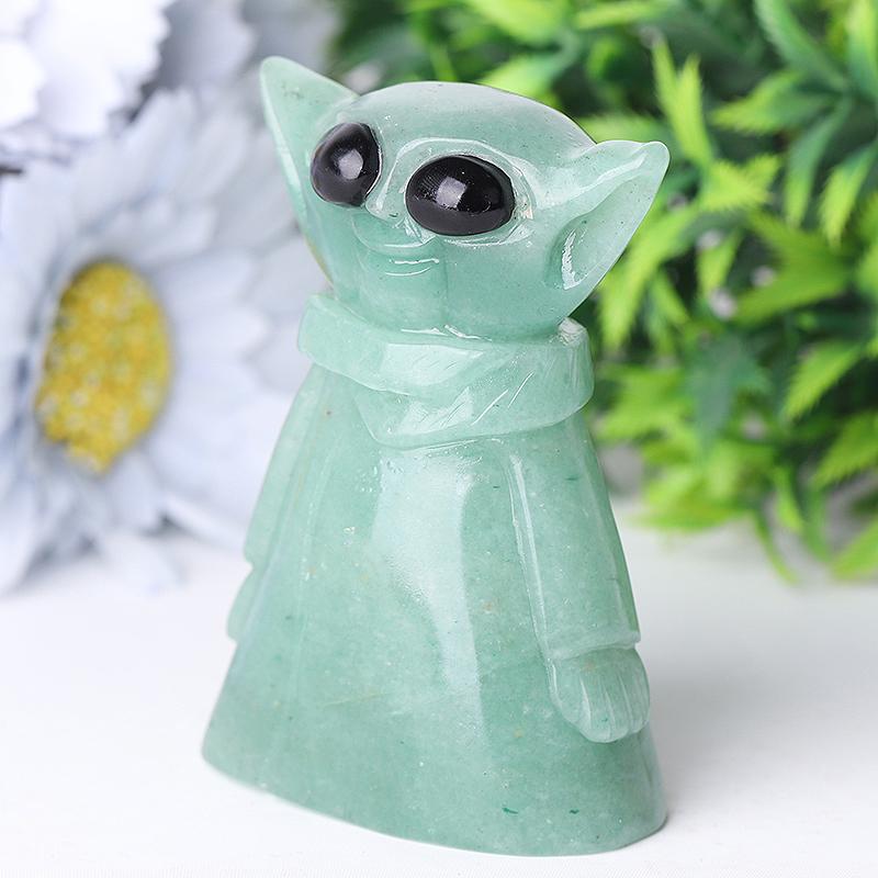 3" Green Aventurine Baby Yoda Master Crystal Carvings Crystal wholesale suppliers