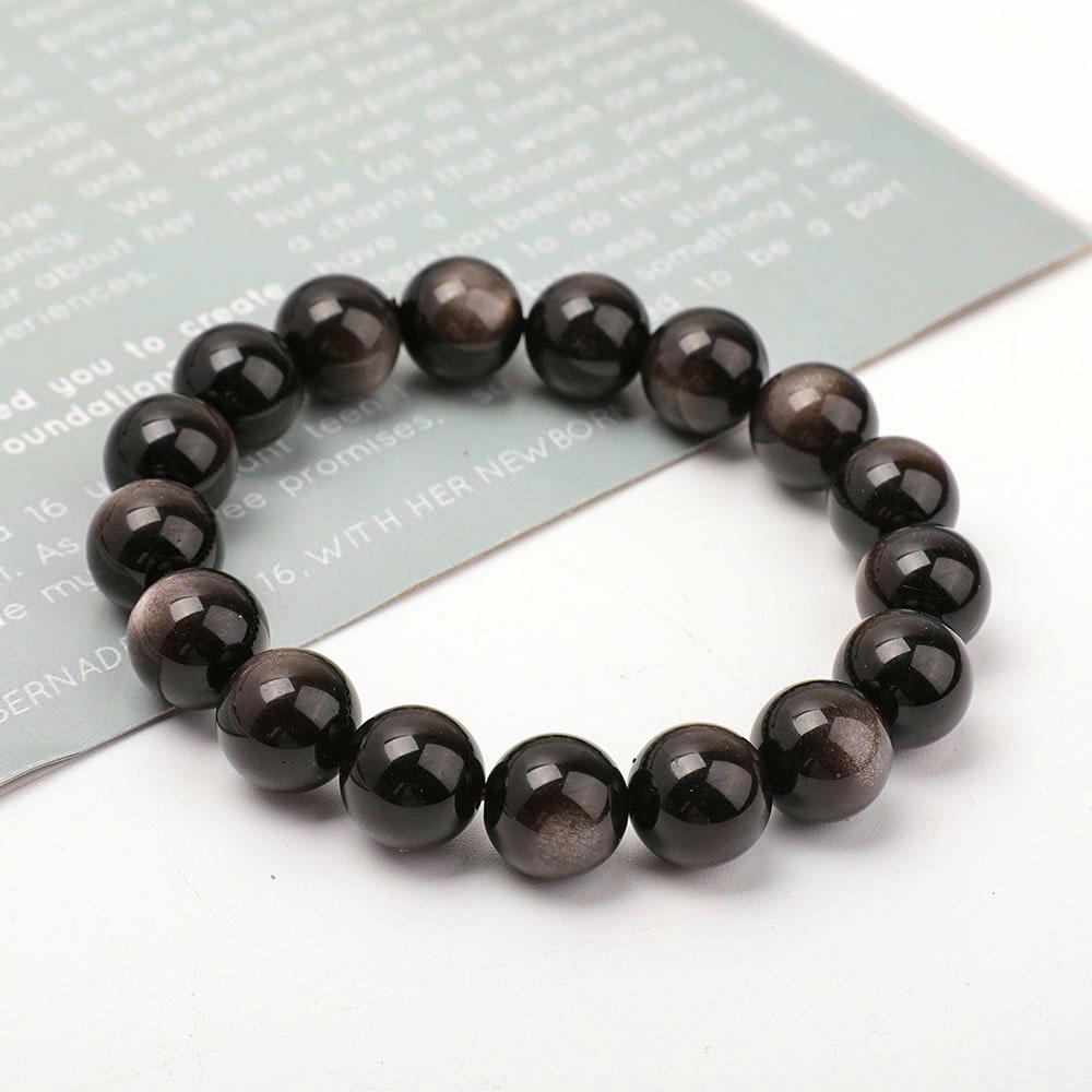 12mm Silver Obsidian Bracelet Crystal wholesale suppliers