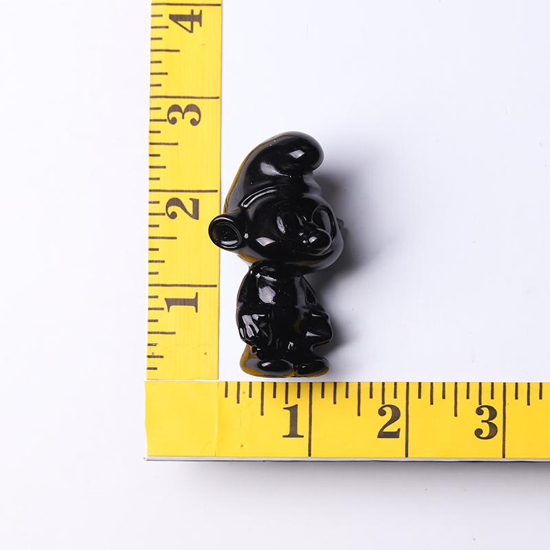 2.5" Black Obsidian Smurfs Crystal Carvings Crystal wholesale suppliers