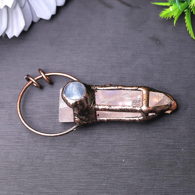 3" Rose Quartz with Kyanite Pendant for Jewelry DIY Crystal wholesale suppliers