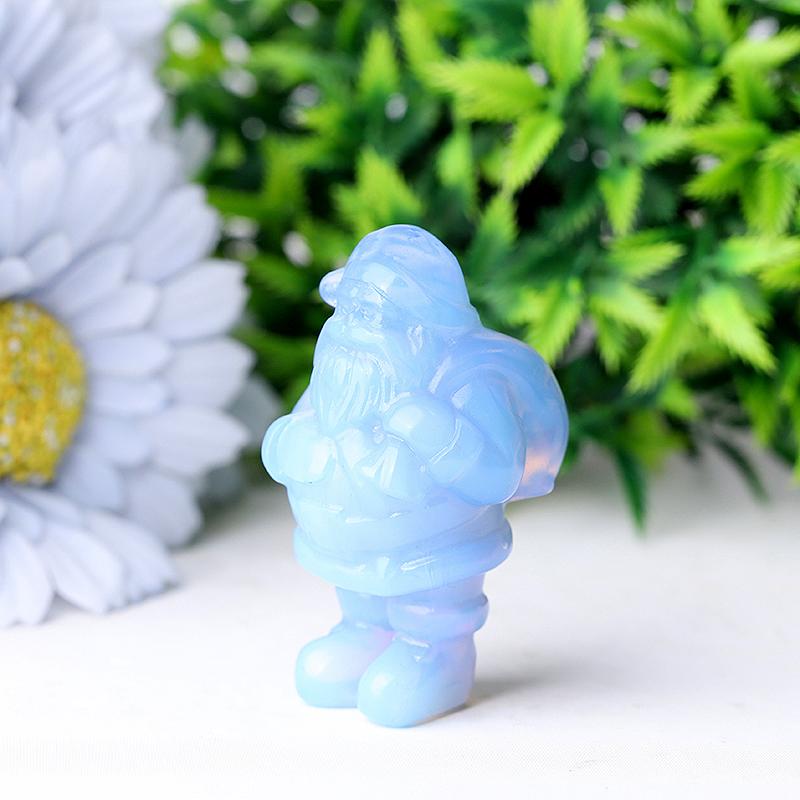 2" Blue Opalite Santa Claus Crystal Carvings for Christmas Crystal wholesale suppliers