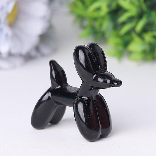 2.5" Black Obsidian Balloon Dog Crystal Carvings Crystal wholesale suppliers