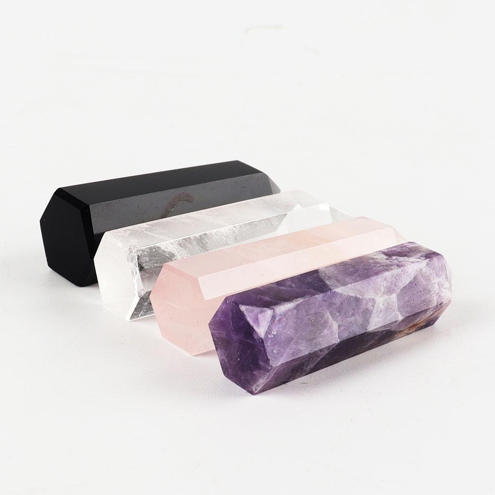 4pcs Amethyst Rose Quartz Rock Quartz Black Obsidian Natural Crystal Points Wands for Healing Crystal wholesale suppliers