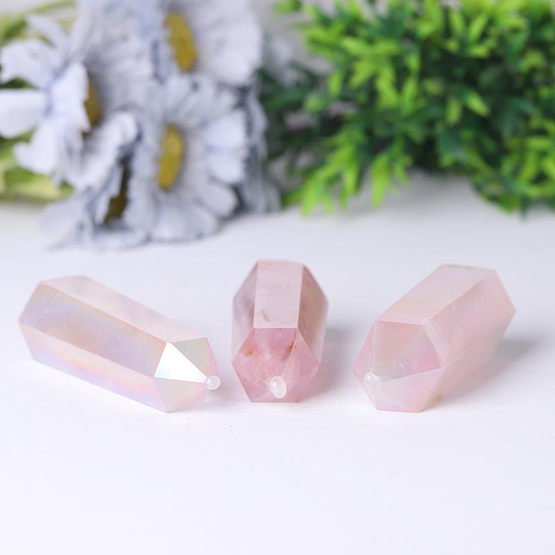 Wholesale High Quality Reiki Beautiful Angel Aura Rose Quartz Point Healing Stone Narural Crystal Tower Crystal wholesale suppliers