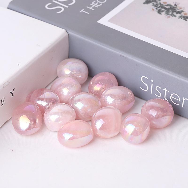 0.1kg Aura Rose Quartz Tumbles Crystal wholesale suppliers