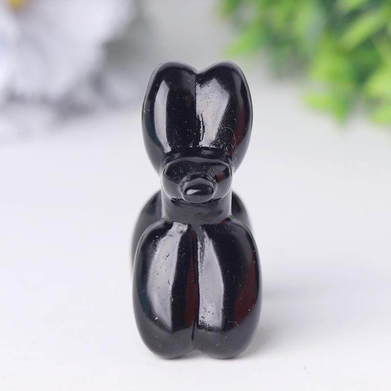 2.5" Black Obsidian Balloon Dog Crystal Carvings Crystal wholesale suppliers