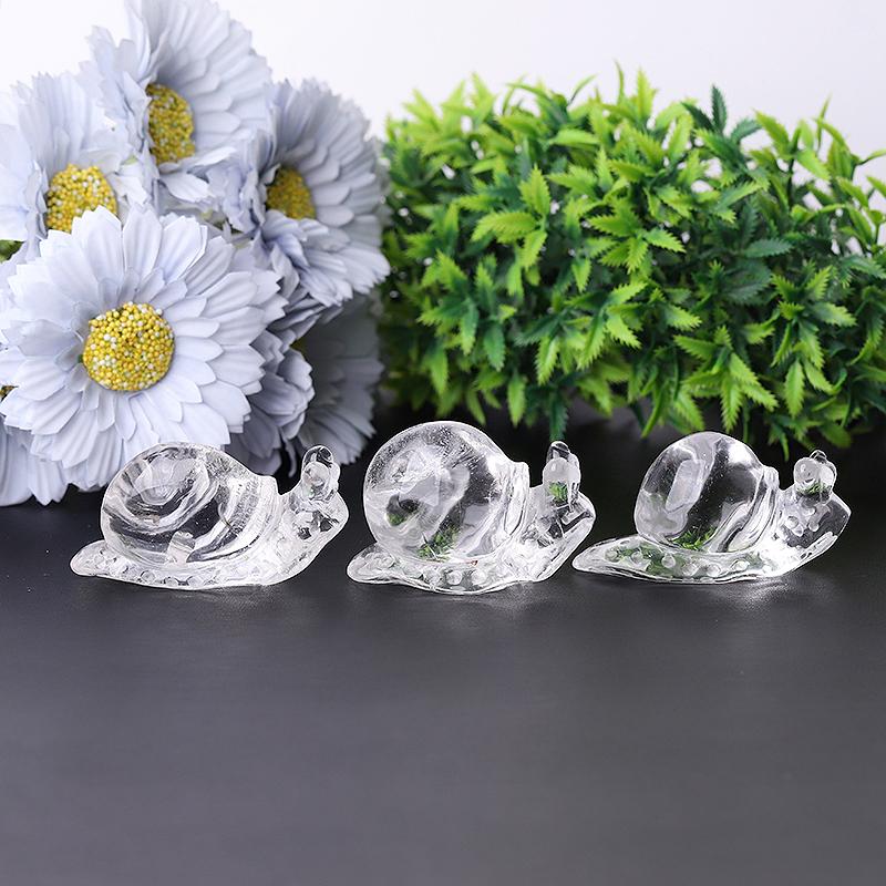 3" Clear Quartz Snail Crystal Carvings Crystal wholesale suppliers