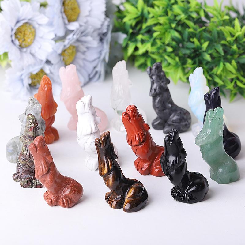 2.5" Wolf Crystal Carvings Crystal wholesale suppliers