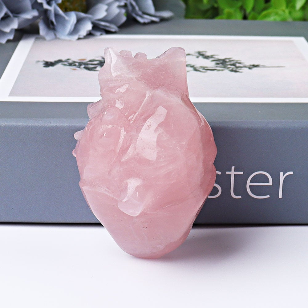 2.6" Rose Quartz Heart Crystal Carvings Crystal wholesale suppliers