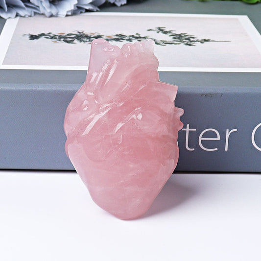 2.6" Rose Quartz Heart Crystal Carvings Crystal wholesale suppliers