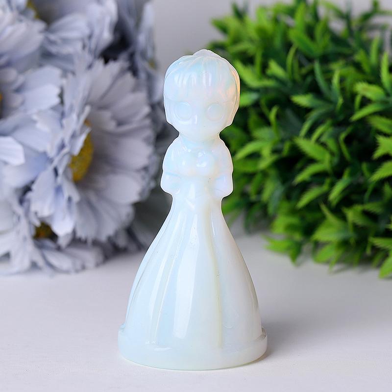 4" Wholesale Opalite Princess Carvings for Decoration Crystal wholesale suppliers