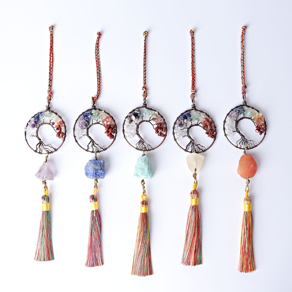 Chakra Life Tree Hanging Ornament with Tassel Crystal wholesale suppliers