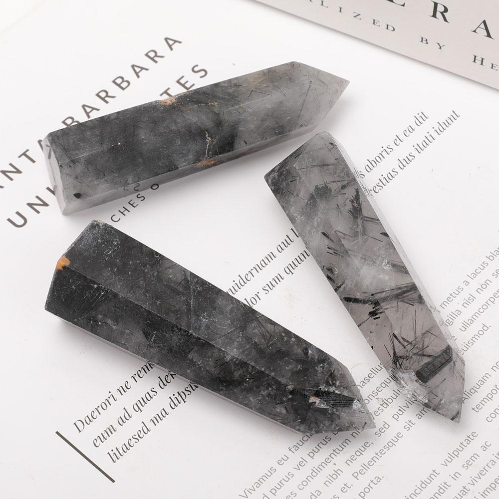 Set of 3 Black Tourmaline Crystal Points Crystal wholesale suppliers