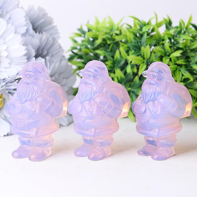 3" Pink Opalite Santa Claus Crystal Carvings for Christmas Crystal wholesale suppliers