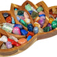 11.0" Wooden Lotus Bowl for Crystals Flower Shape Display Plate Bulk Wholesale