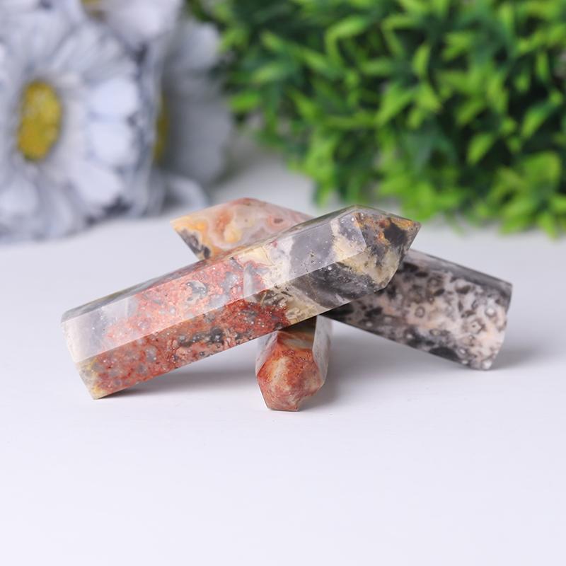 Natural Crystal Healing Wand Gemstone Point Crazy Agate Point Crystal wholesale suppliers