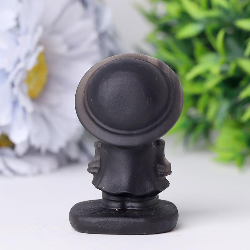 2.5" Black Obsidian Luffy Crystal Carvings Crystal wholesale suppliers