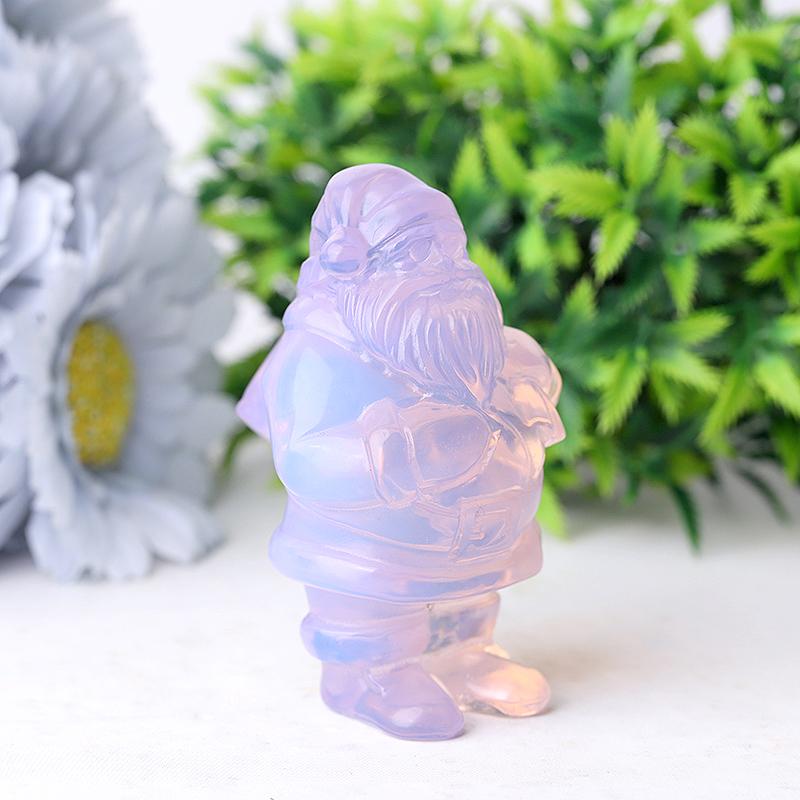 3" Pink Opalite Santa Claus Crystal Carvings for Christmas Crystal wholesale suppliers