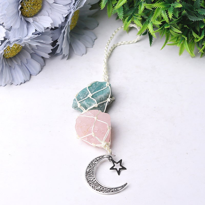 Sky Blue Rose Quartz Raw Stone Crystal Hanging Crystal wholesale suppliers