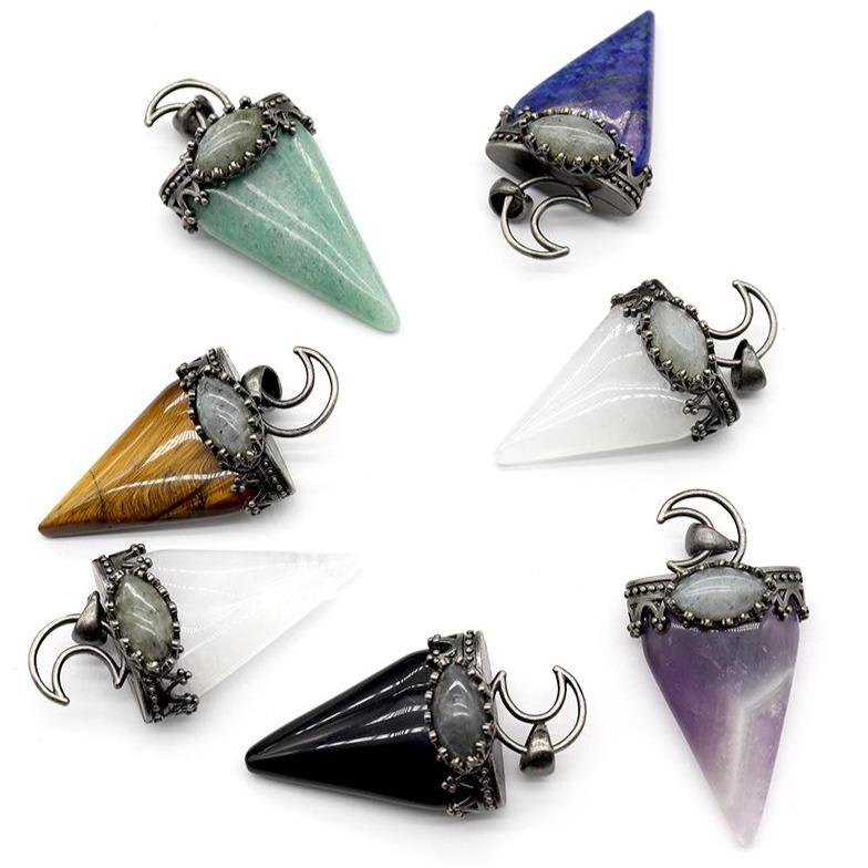 Crystal and Gem Stone Moon Pendants Crystal wholesale suppliers