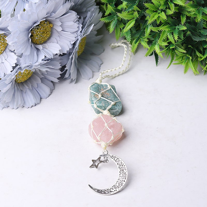 Sky Blue Rose Quartz Raw Stone Crystal Hanging Crystal wholesale suppliers