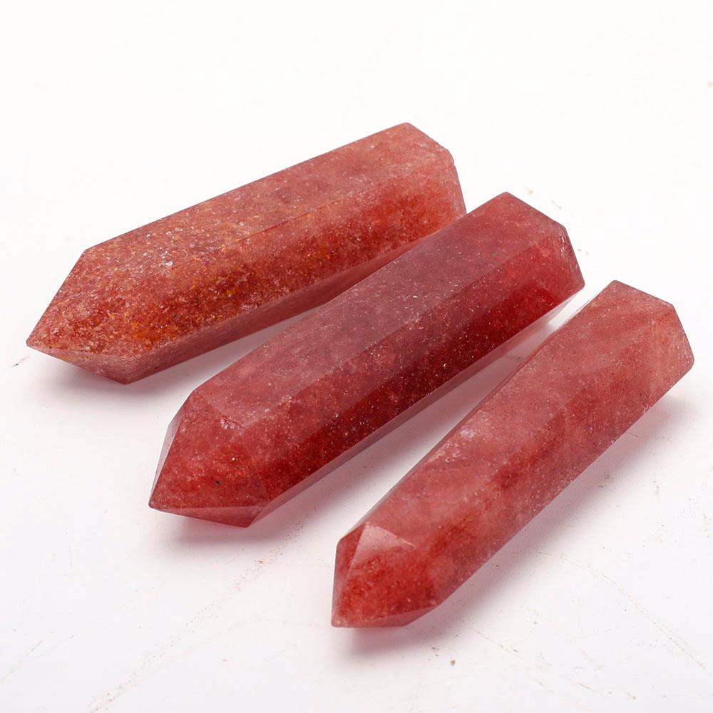 Set of 3 Strawberry Quartz Points Crystal wholesale suppliers