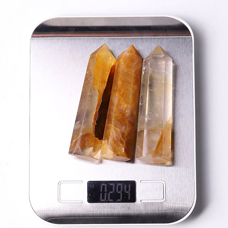 3.5" Set of 3 Golden Healer Crystal Points  Crystal wholesale suppliers