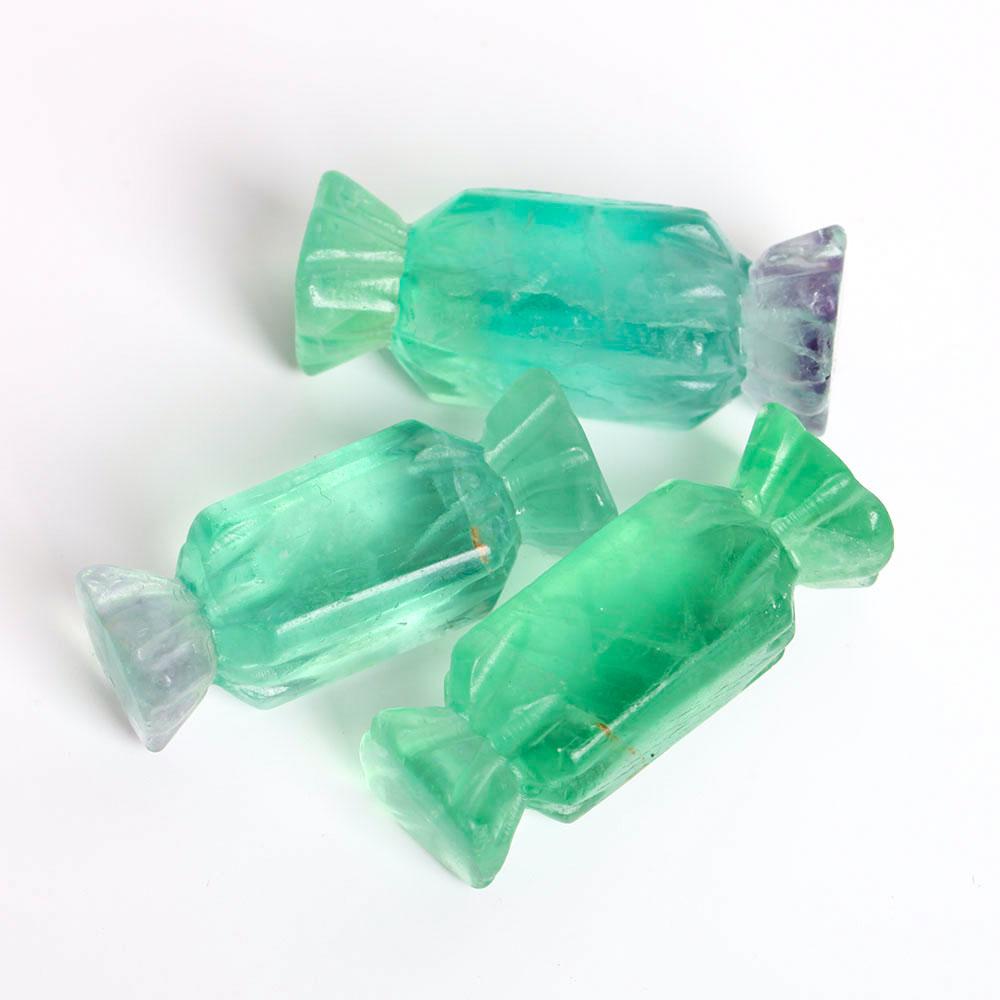 Set of 3 Fluorite Candy Shape Carving Decoration Crystal wholesale suppliers