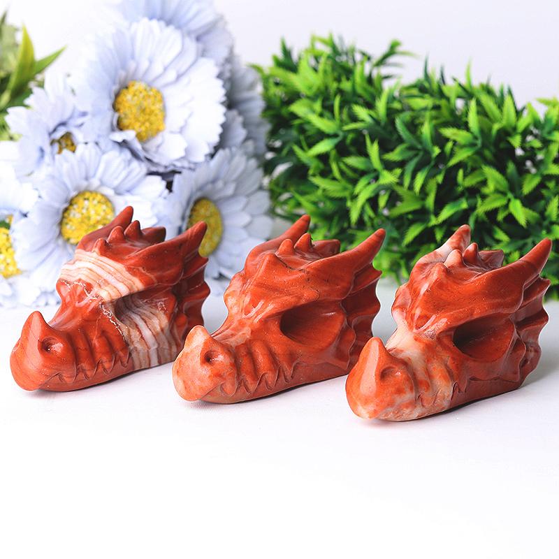 3" Red Jasper Dragon Head Crystal Carvings Crystal wholesale suppliers