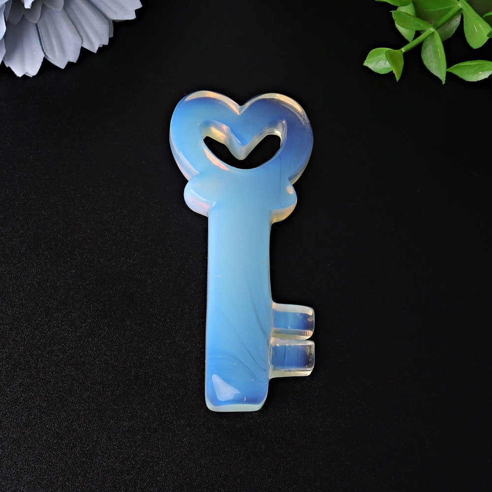 3.5" Opalite Heart Key Crystal Carvings Crystal wholesale suppliers