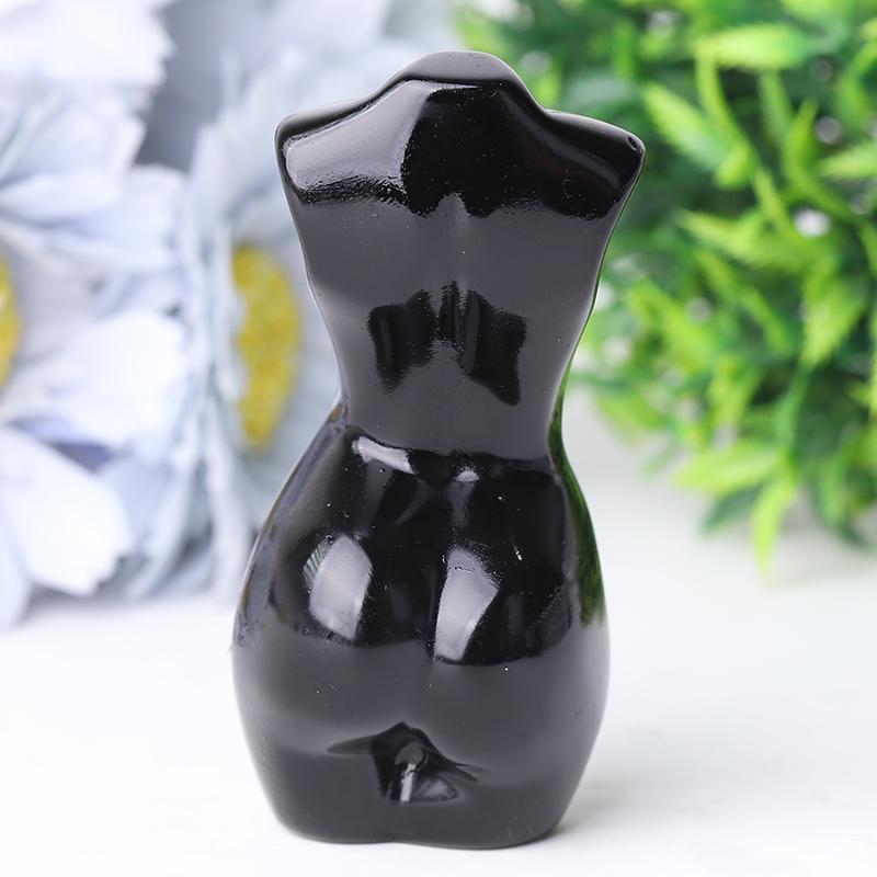 3" Black Obsidian Woman Model Body Crystal Carvings Crystal wholesale suppliers