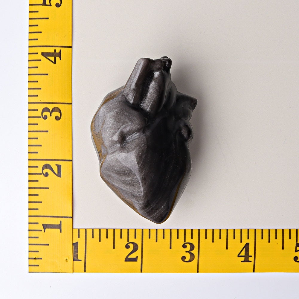 2.7" Silver Obsidian Heart Crystal Carvings Crystal wholesale suppliers