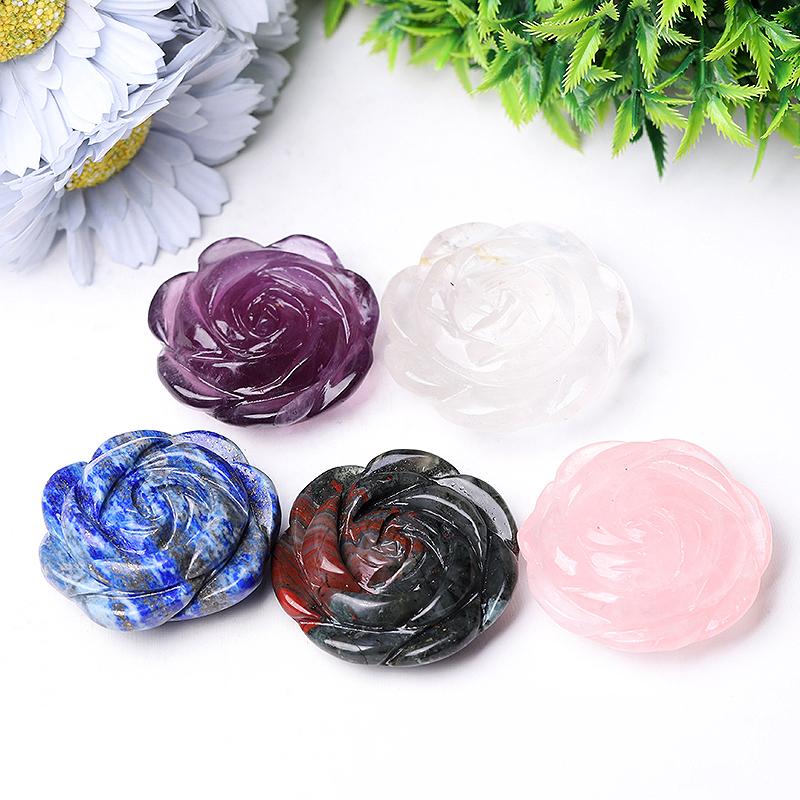 2" Rose Flower Crystal Carvings Crystal wholesale suppliers