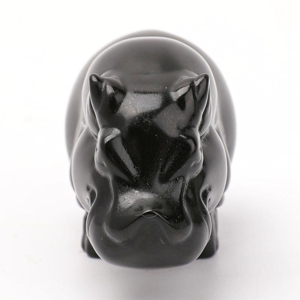 Black Obsidian Hippo Carvings