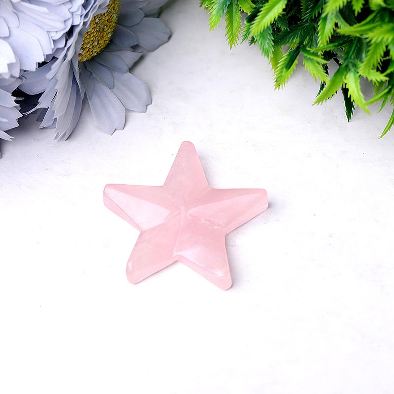 2" Rose Quartz Star Crystal Carvings Crystal wholesale suppliers