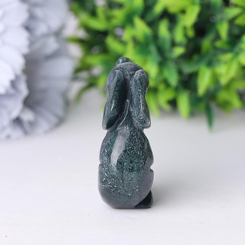 2" Moss Agate Elephant Crystal Carvings Crystal wholesale suppliers