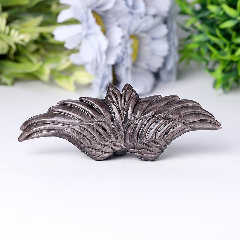 5.2" Silver Obsidian Wing Carving Crystal wholesale suppliers