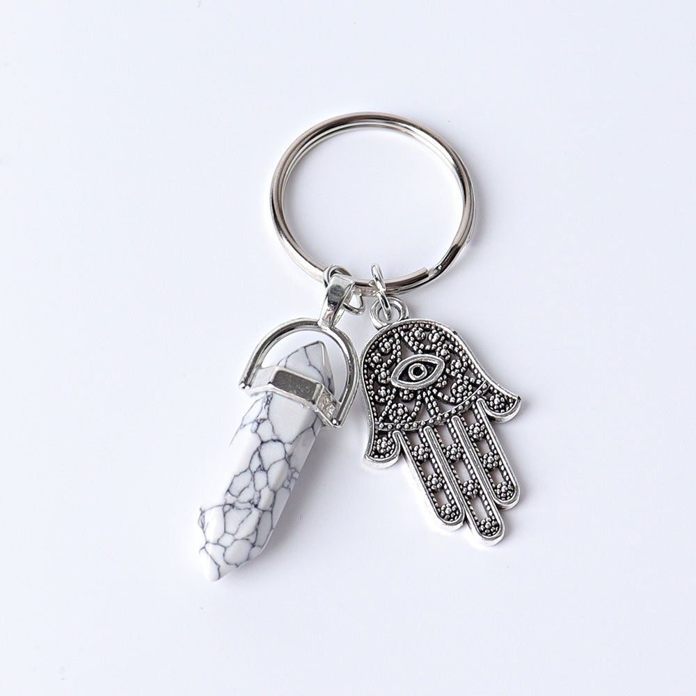 2.5“ Double Terminated Point with Devil's Eye Hand Key Chain for DIY Crystal wholesale suppliers