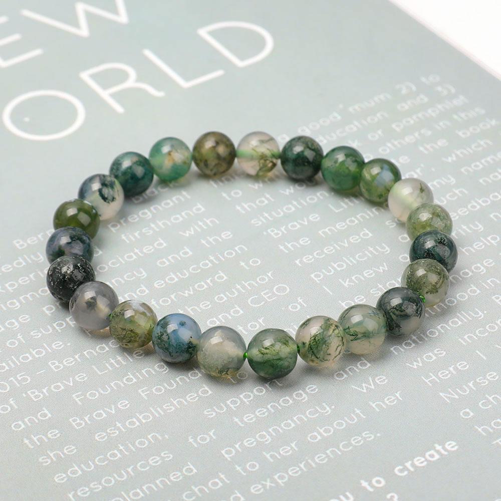 8mm Moss Agate Bracelet Crystal wholesale suppliers