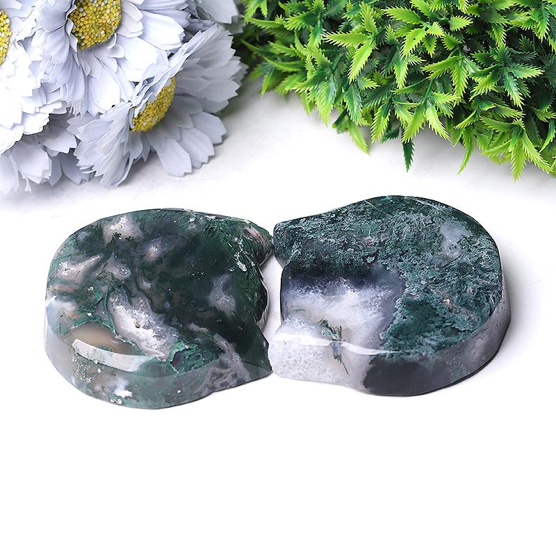 3.5" Moss Agate Cat Head Bowl Crystal Carvings Crystal wholesale suppliers