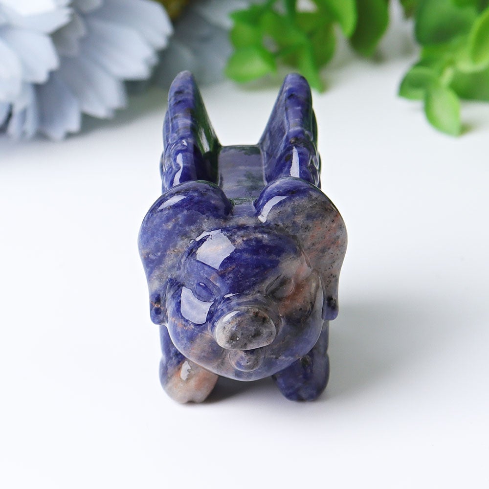 2.3" Sodalite Flying Pig Crystal Carvings Crystal wholesale suppliers