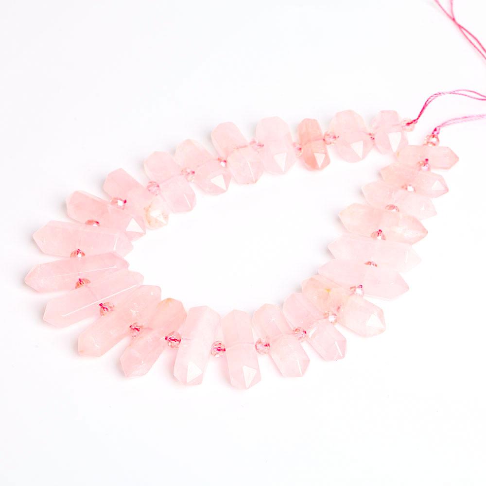 Rose Quartz Crystal Point Chain String for DIY Crystal wholesale suppliers