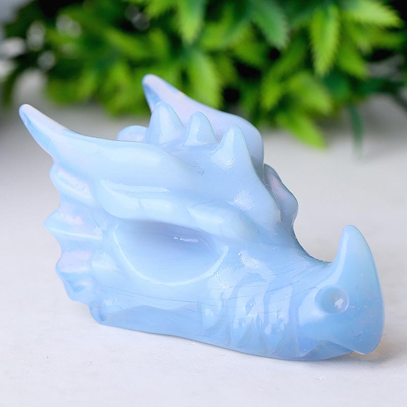 2.7" Blue Opalite Dragon Head Crystal Carvings Crystal wholesale suppliers