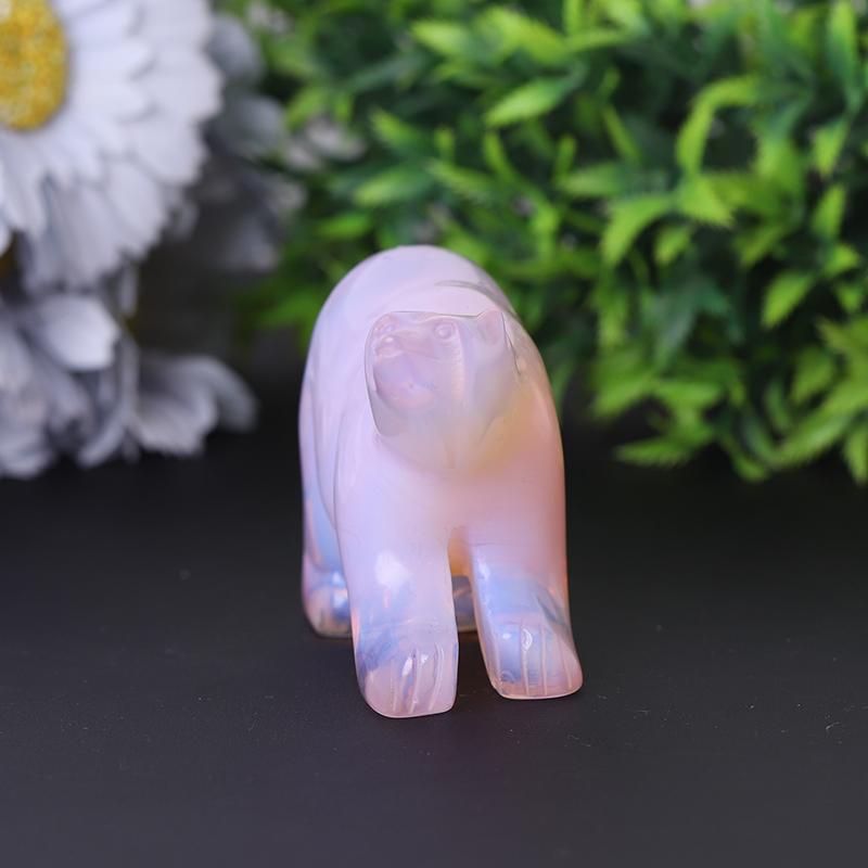 3" Pink Opal Bear Carving for Collection Crystal Gift Crystal wholesale suppliers