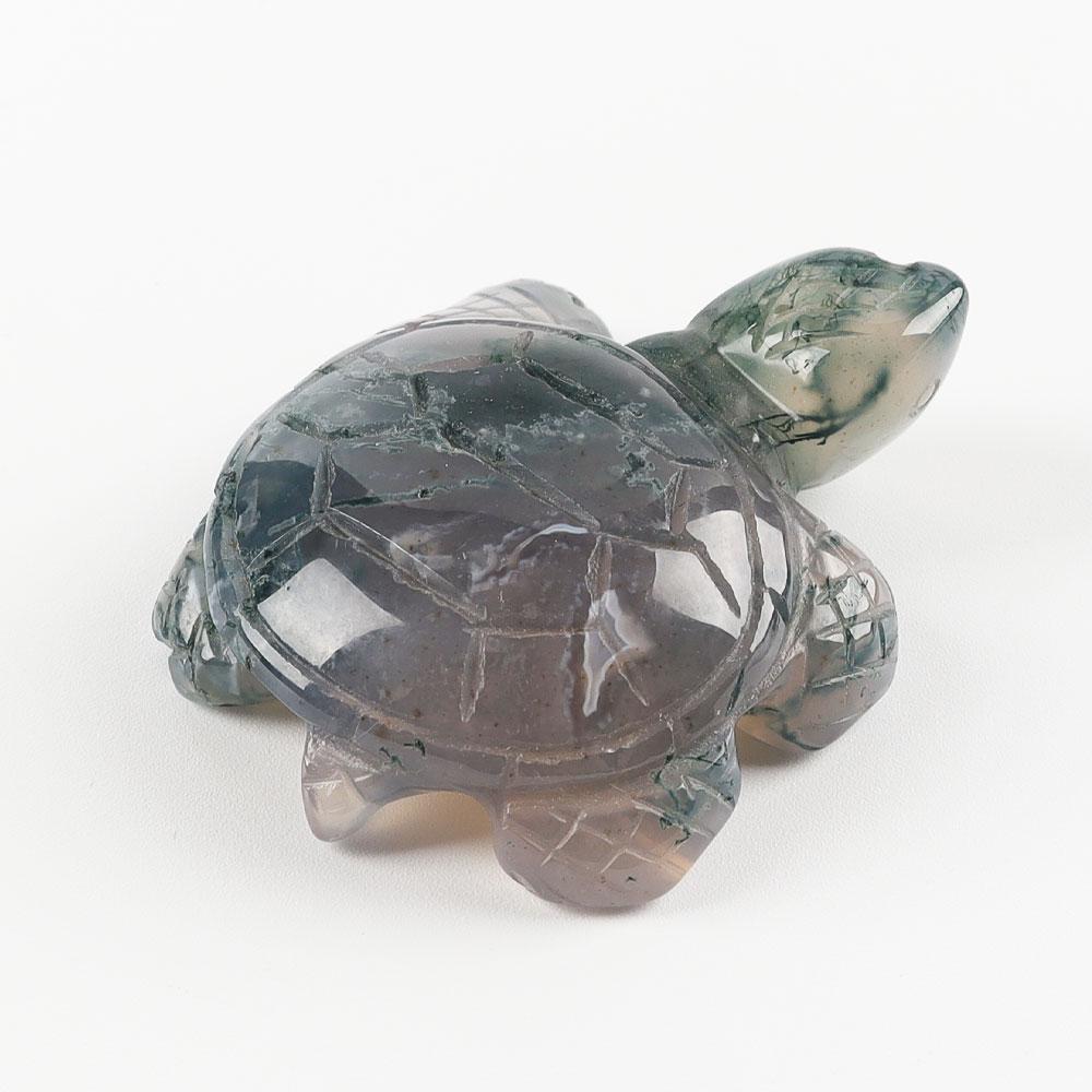 Crystal Carving Moss Agate Turtle Figurine Crystal wholesale suppliers