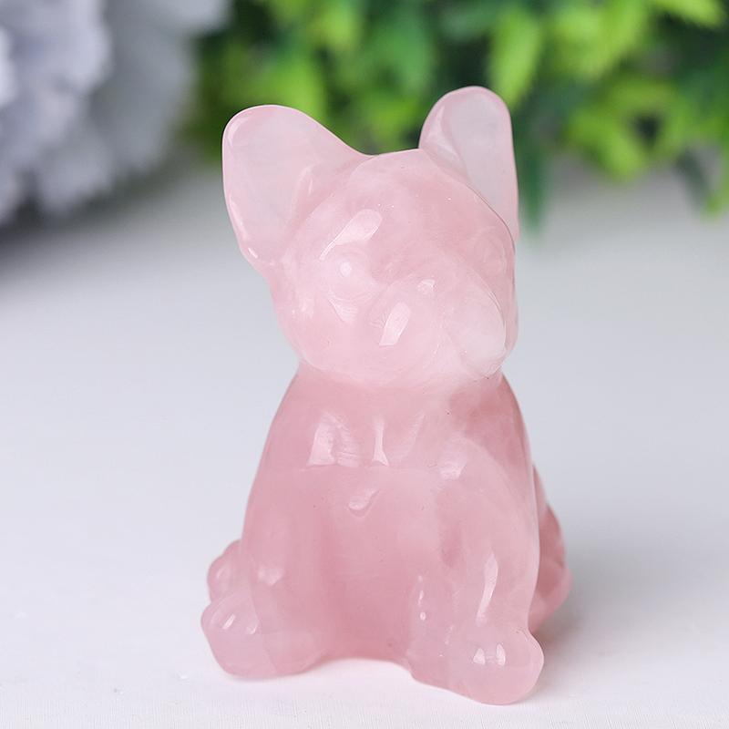 Rose Quartz Dog Crystal Carvings Crystal wholesale suppliers